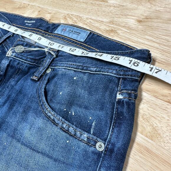 AG Adriano Goldschmied NWT The Matchbox Slim Straight Distressed Paint Jean 31 - Picture 8 of 10